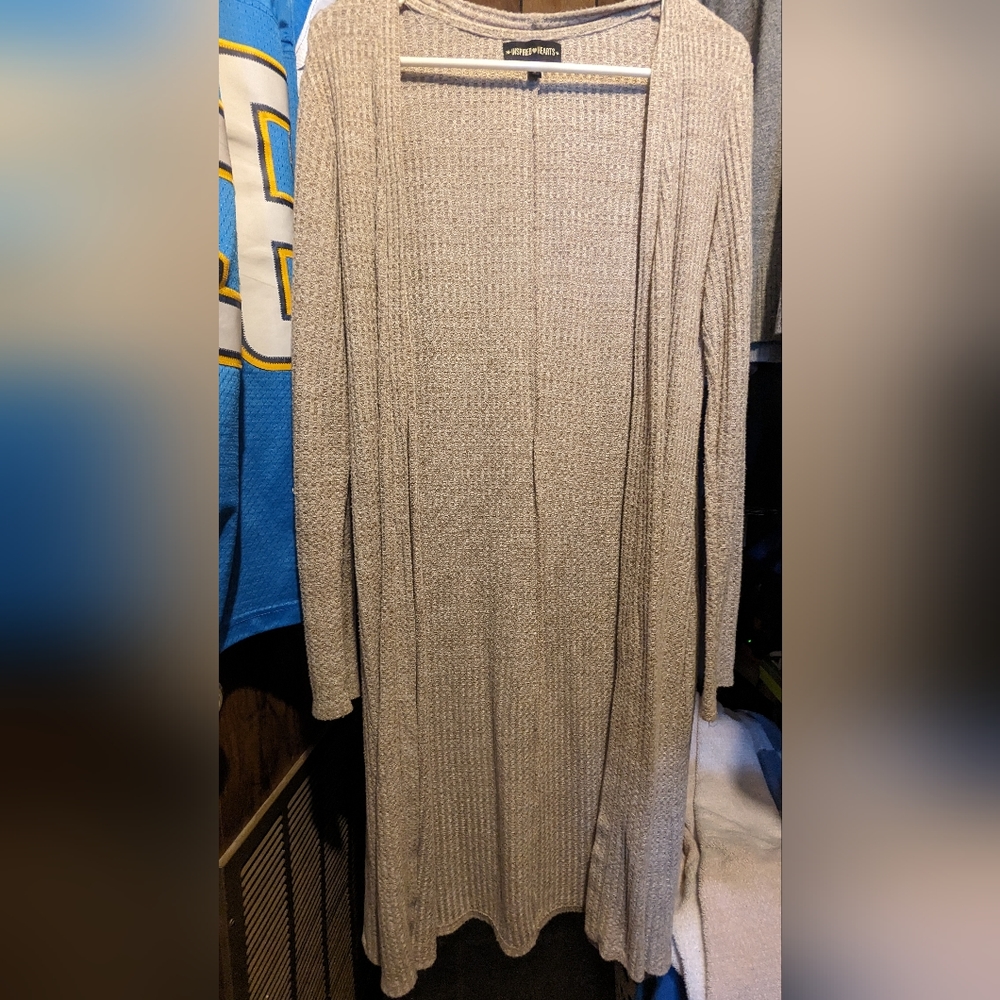 Long open cardigan